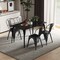 Set of 4 Metal Dining Chairs with Removable Backrest and Anti-slip Pads